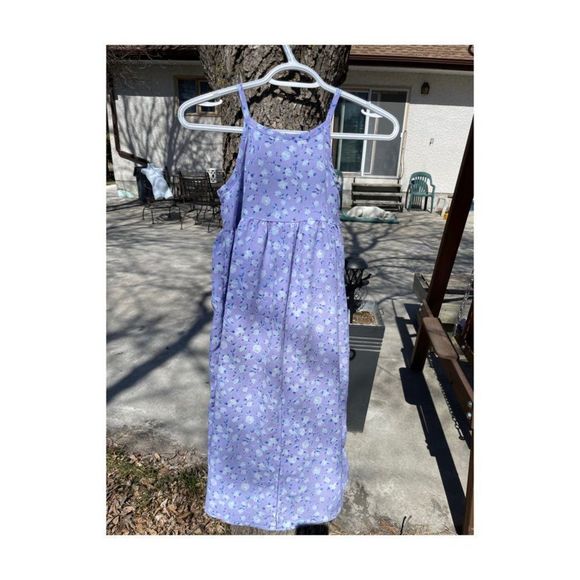 Vtg | 90s Pink Soda Floral Maxi Summer Dress Spaghetti Straps Empire Waist Sz 7 - Picture 7 of 8